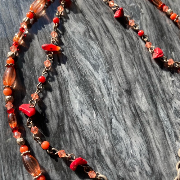 Park Lane Double Strand Red Beads & Stones Necklace - Picture 5 of 5